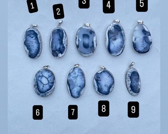 Dendritic Opal Pendant Necklace, Brass Boho Charm