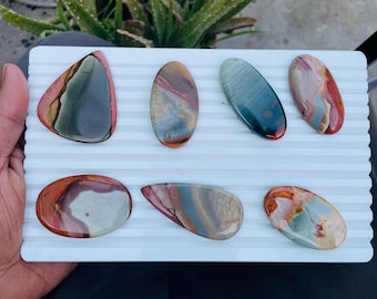 Polychrome Jasper Cabochon Natural Gemstone, Jasper Stone for Jewelry Making, Ring Pendant Supply