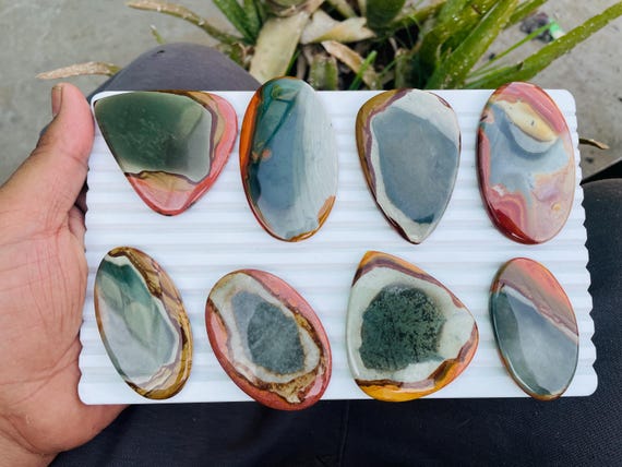 Polychrome Jasper Cabochon Natural Gemstone, Jasper Stone for Jewelry Making, Ring Pendant Supply