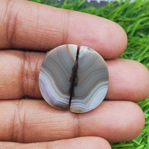 Schwarzer Achat mit einem Band - Fancy Form Cabochon Passendes Paar, Stein für Ohrring Schmuckherstellung (Kostenlose Bohrungen verfügbar) Größe 24X12X6 mm