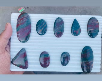 Designer Bloodstone Cabochon Wholesale Lot: Assorted Shapes, Sizes for Jewelry Making