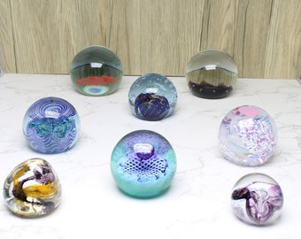 Vintage handblown Glass Paperweights including Caithness