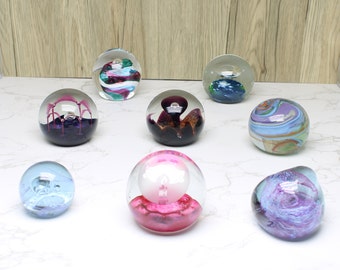 Vintage handblown Glass Paperweights including Caithness