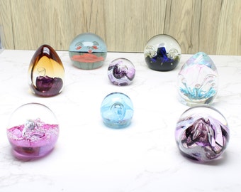 Vintage handblown Glass Paperweights including Caithness