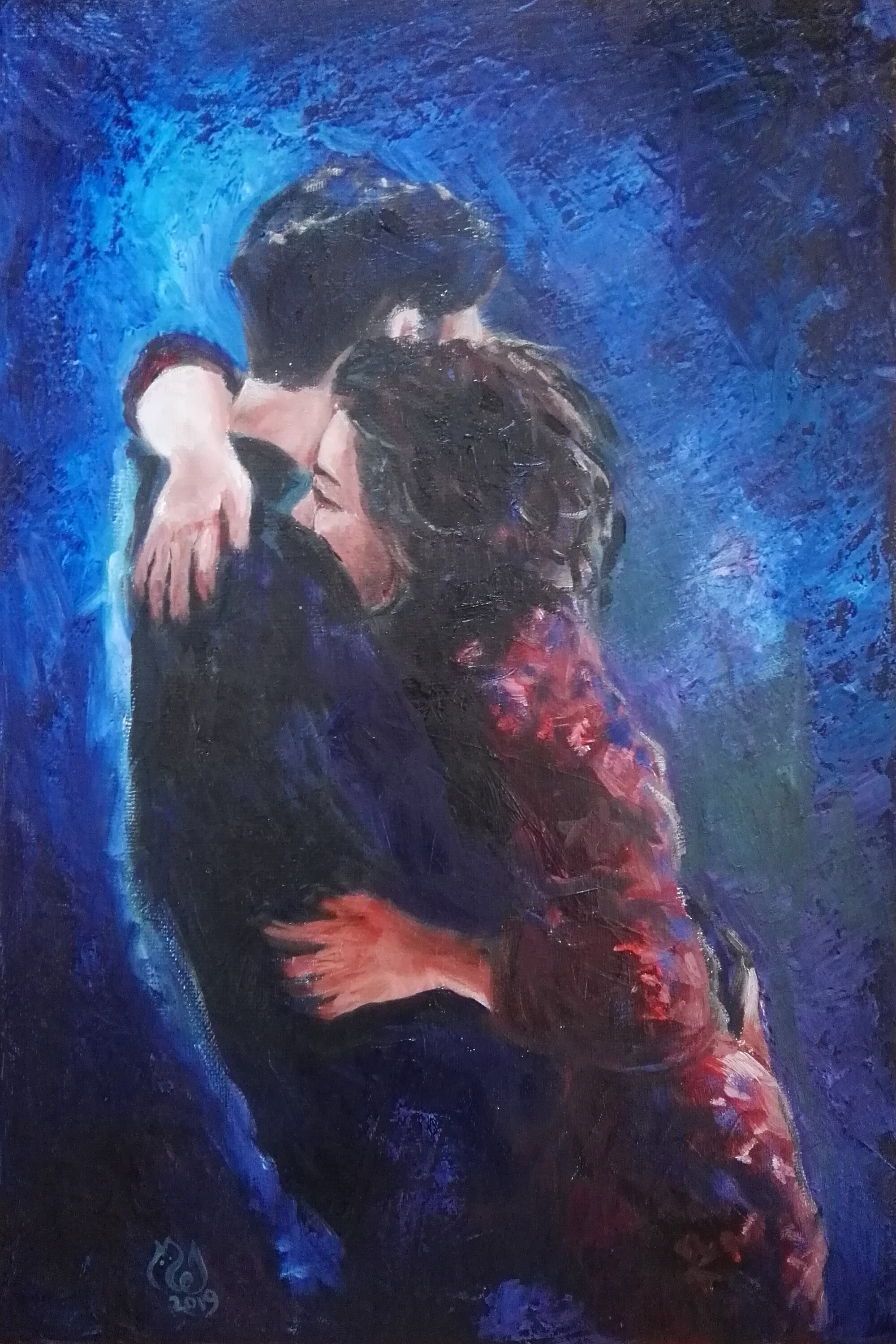 Couple portrait Lovers embrace faceless portrait Romantic Etsy