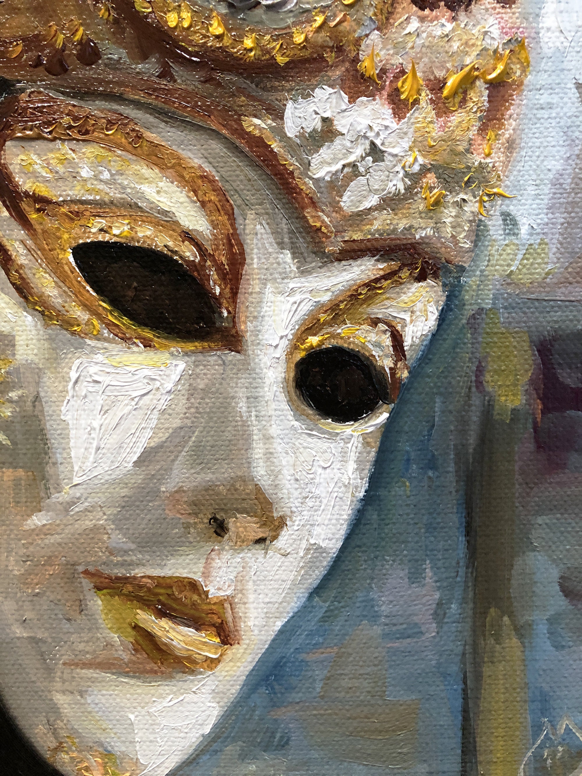 Venice painting Venice carnival art mask painting Etsy