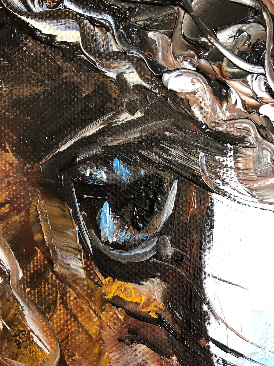 Horse eye painting original canvas art Original oil painting Etsy