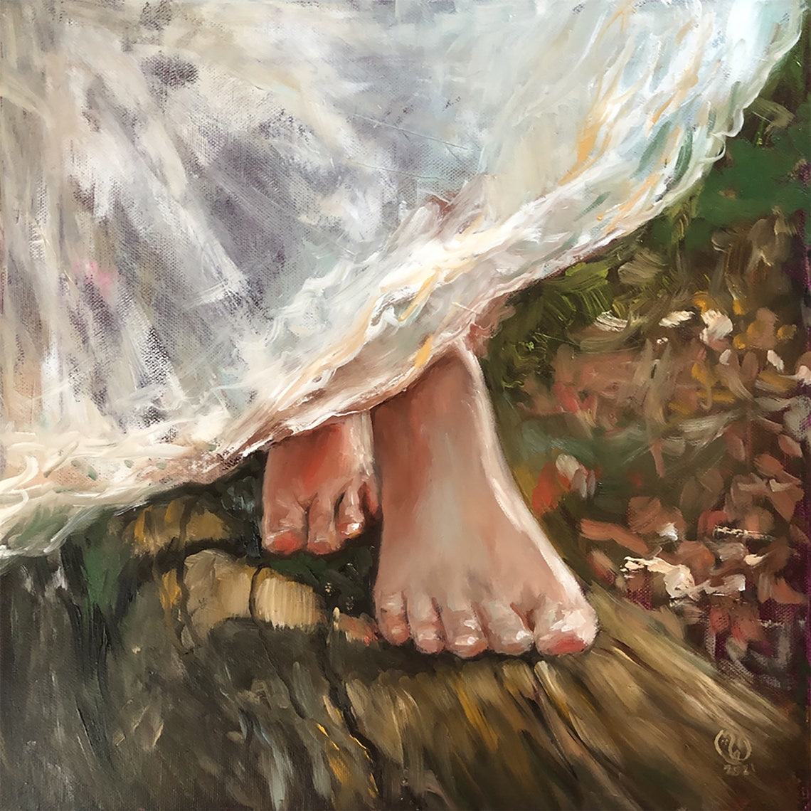 Feet Painting Original Canvas Art Woman Painting Etsy