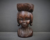 Vintage HANDCARVED AFRICAN CUP. Carved and Signed by Artisan Woodcarver in Africa.