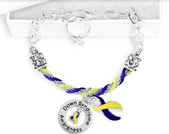 Amazon Com 50 Pack Down Syndrome Awareness Silicone Bracelets Blue Yellow Ribbon Rubber Wristbands For Down Syndrome Awareness Fundraising 50 Bracelets Wholesale Silb 10 Jewelry