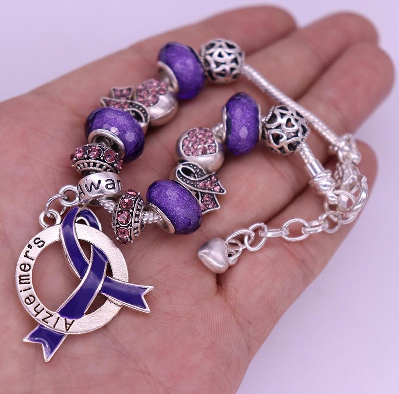 Alzheimers Awareness Luxury Charm Bracelet Etsy