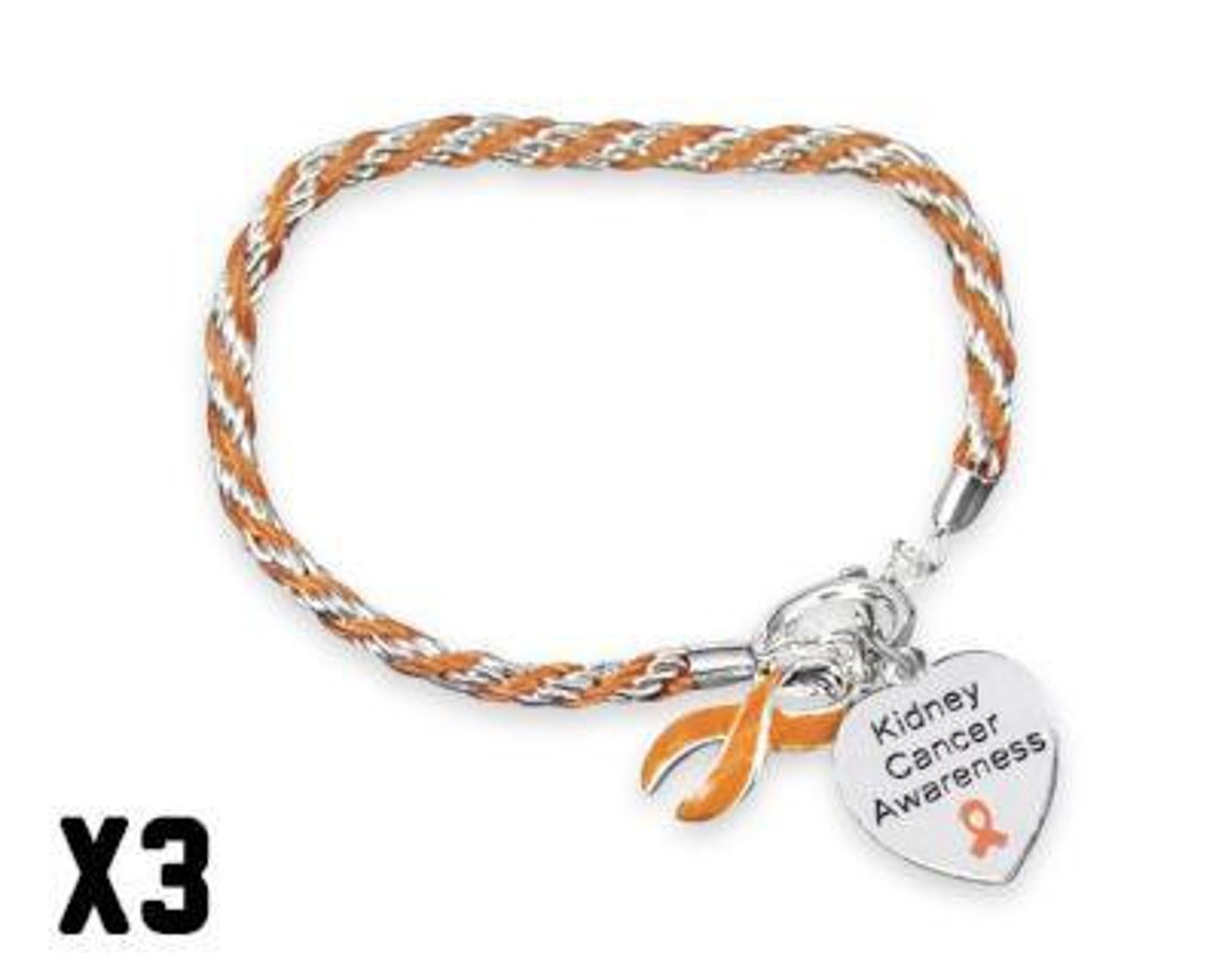 3 Pack Kidney Cancer Heart Bracelets Etsy