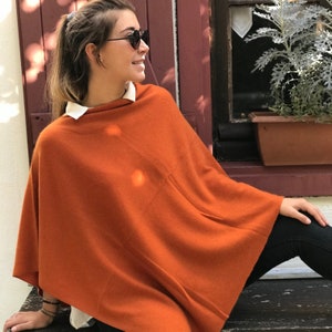 Cashmere Poncho Nepal by Asiantoutim Orange Hermés