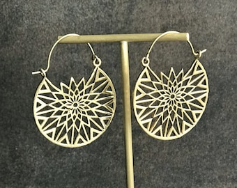 Brass Star Earrings, Boho Earrings, Ethnic Earrings BO6