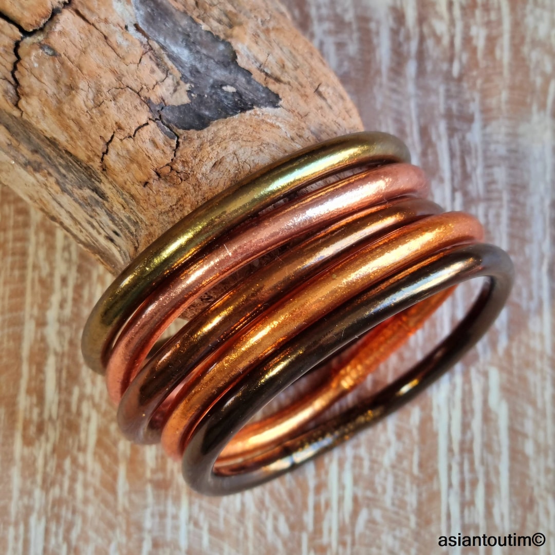 MIX & MATCH 5 Buddhist Bangles, Wide Model, Milk Chocolate, Dark ...