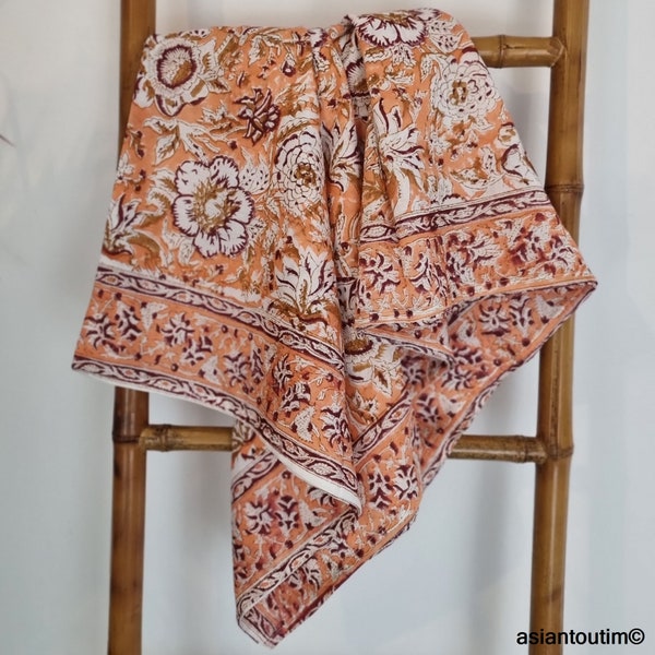 Scarf, Square block print cotton by Asiantoutim n 7