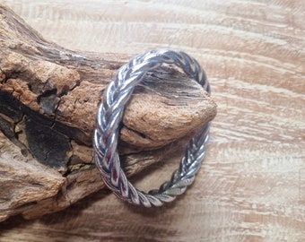 Braided Silver Mantra Bangle, Buddhist Braided Mantra Collection, Premium Quality by Asiantoutim