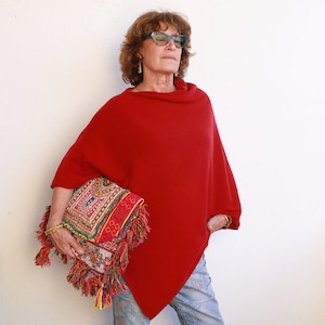 Cashmere Poncho Nepal by Asiantoutim Cerise