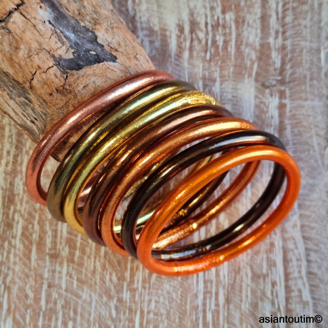 MIX & MATCH 7 Buddhist Bangles, Large Model, Milk Chocolate, Dark ...