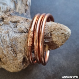 Light Copper Buddhist Bangle large model MANTRA amulet collection by Asiantoutim