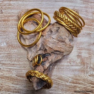 Golden Buddhist Bangles Set Authentic Traditional Collection Premium Quality