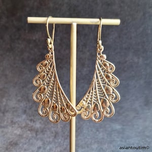 Brass Butterfly Wing Earrings, Boho Earrings, Ethnic Earrings BO11