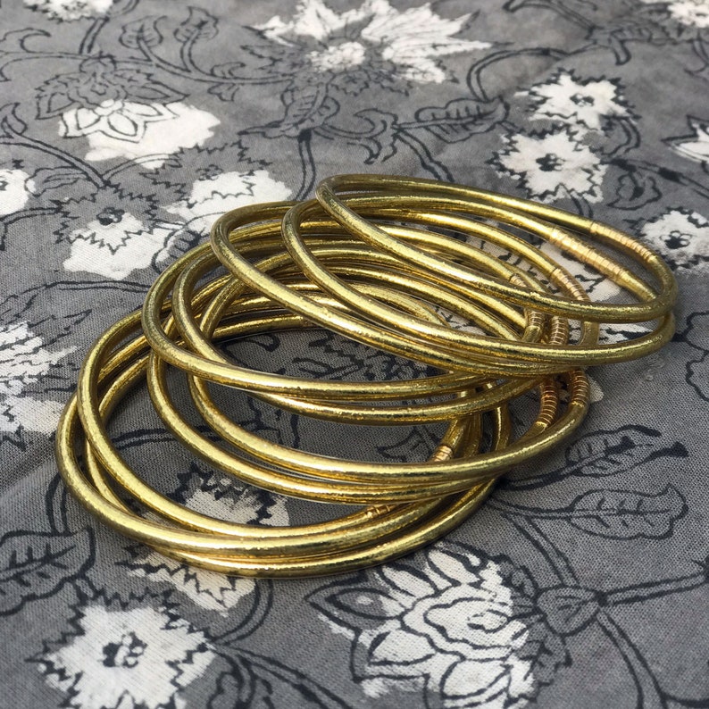 Light gold 3 or 5 Fine Buddhist Bangles, MANTRA amulet collection by Asiantoutim Premium quality image 4