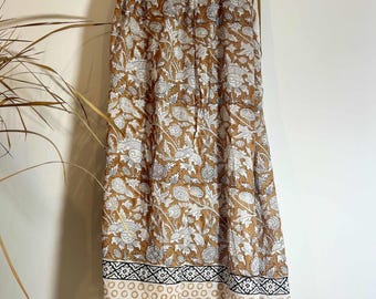 Large block print scarf Sanganer 25.46, Stole, Pareo, Shemagh by Asiantoutim