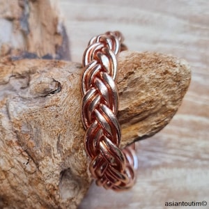 Double Braid Champagne Buddhist Bangle Amulet by Asiantoutim Premium Quality
