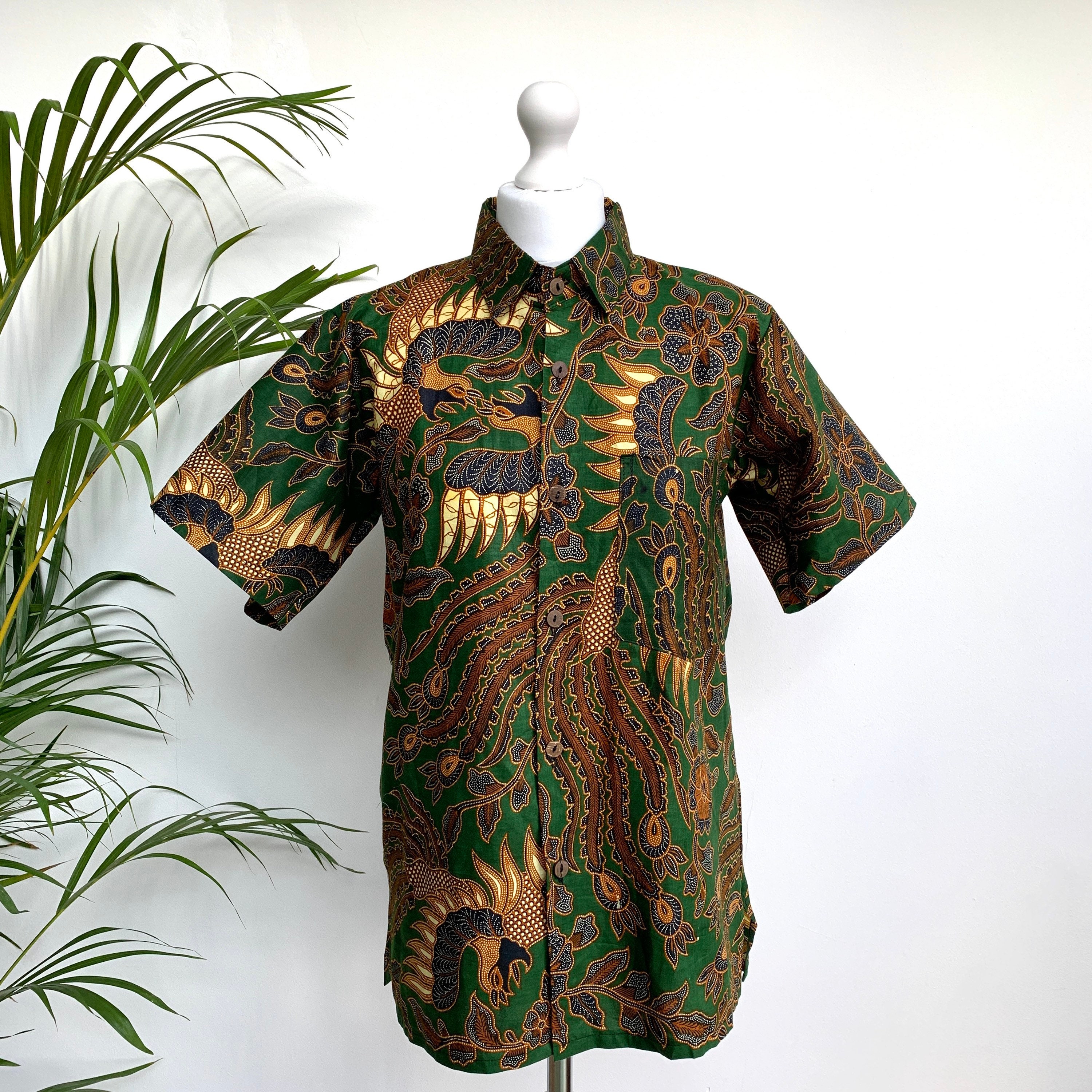 Image of Cotton Batik Shirts in A Variety Of Colours, Balinese Shirt, Dragon Oriental Festival Wear The World