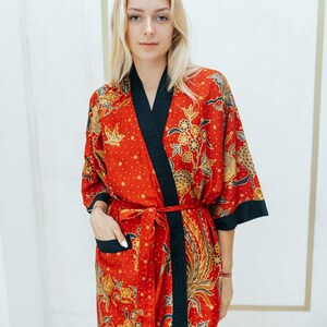 Red and Gold Kimono Robe