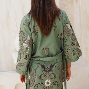 Mint Batik Kimono Robe