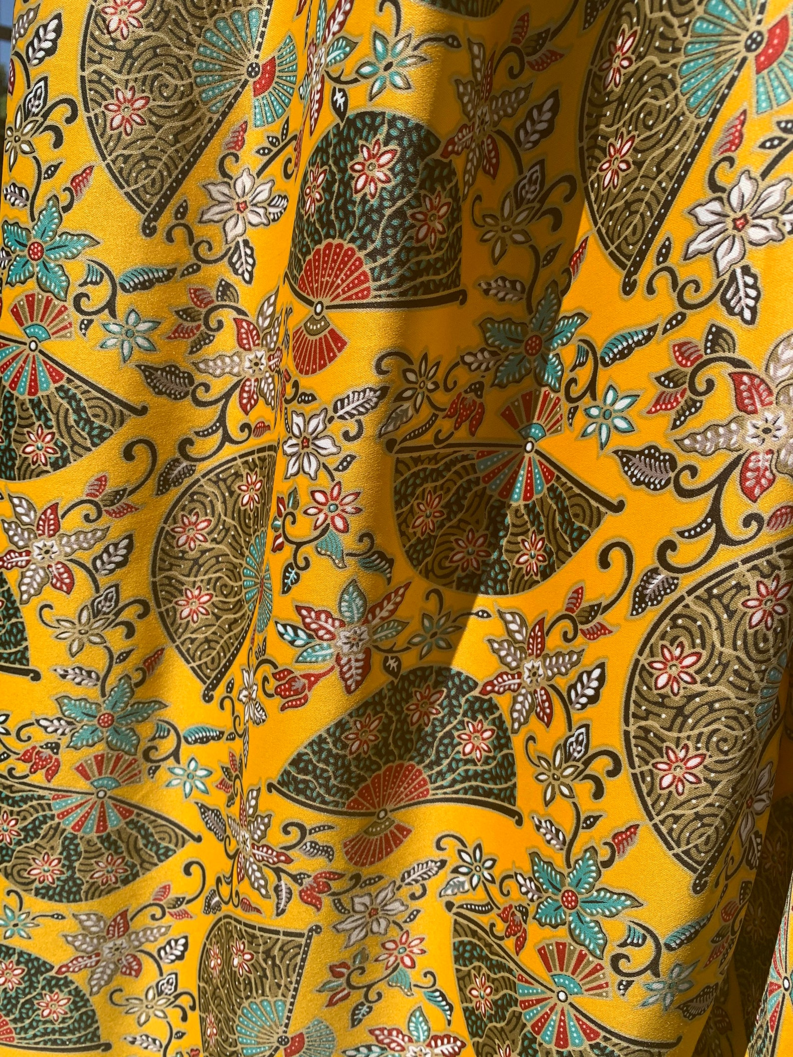 Yelllow Silk bias cut midi skirt Silk Blend Paisley Floral | Etsy