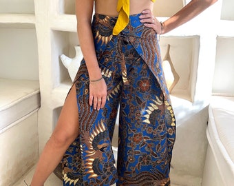 Royal Blue Wrap Around Trousers, Wrap pants, Palazzo Pants, Flares, Festival Pants, Wide Leg Pants, Boho Pants, Summer Pants, Bali Pants