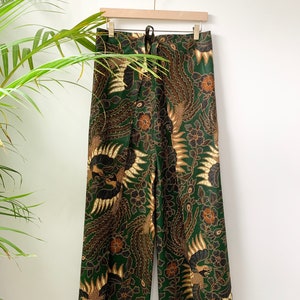 Emerald Green Pareo Pants, Wrap Pants, Brazilian Zouk Pants, Side Slit  Trousers, Yoga Pants, Thai Pants 