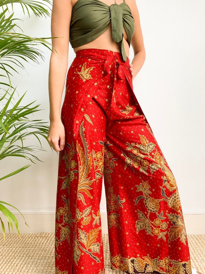 REDValentino Chinese Lacquer Printed Silk Pants  Trousers for Women   REDValentino EStore
