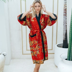 Red and Gold Kimono Robe