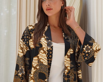 Black Silky Kimono Robe, Dressing Gown, Satin Kimono, Bathrobe, Silk Pyjamas, Wedding Gift Robe, Party robe, Festival Kimono, Loungewear
