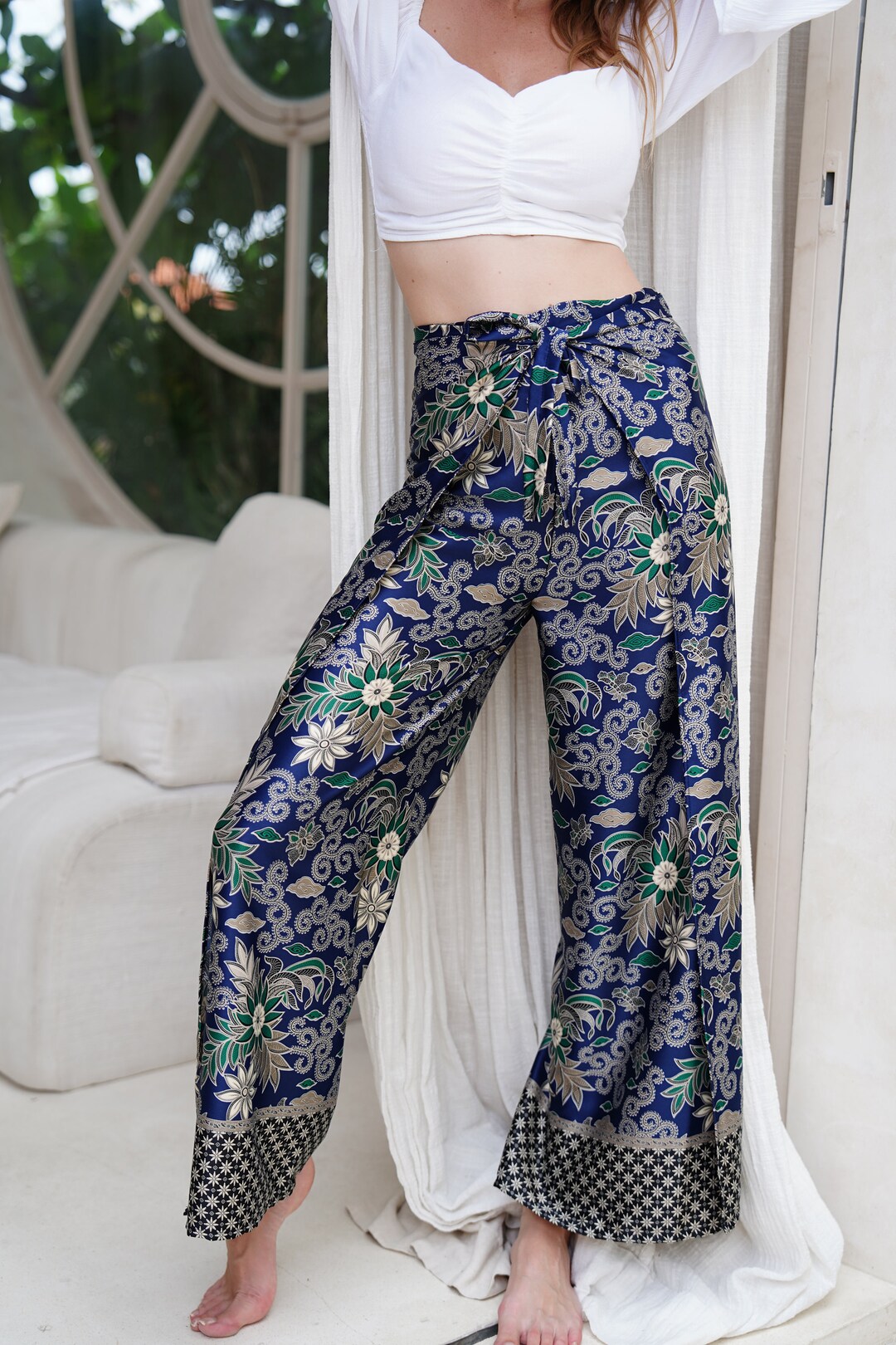 SOSNOVSKA FLORAL WRAP FRONTO PANTS