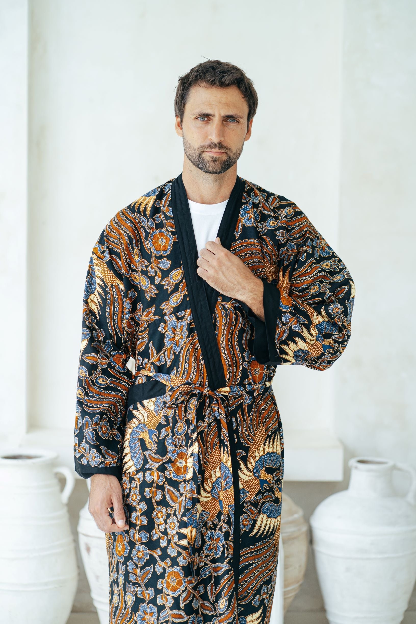 mens cotton kimono dressing gown SIQITECHNO Men Kimono Robe Cotton Yukata Spa Sauna Bathrobe Sleepwear Japanese Kimono for Women Loungewear Nightgown Dressing Gown at Amazon Men's Clothing store