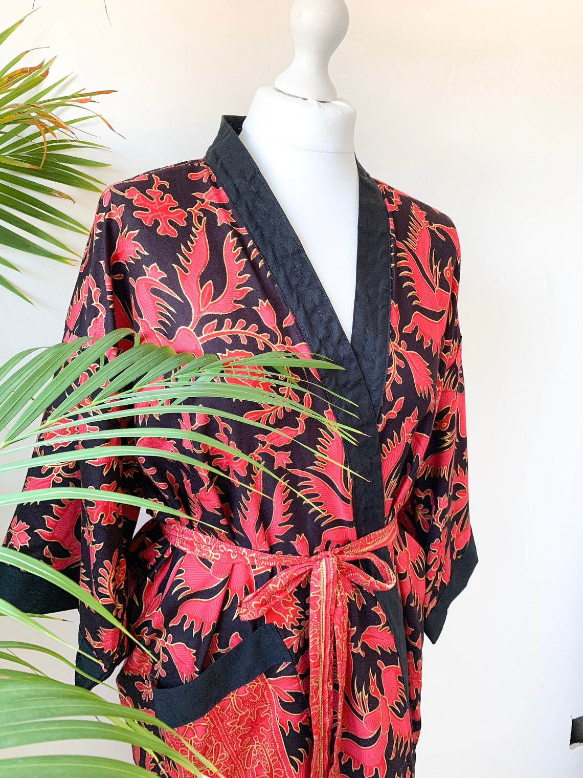 Handmade Batik Cotton Kimono Robe Kimono Jacket Dressing Etsy