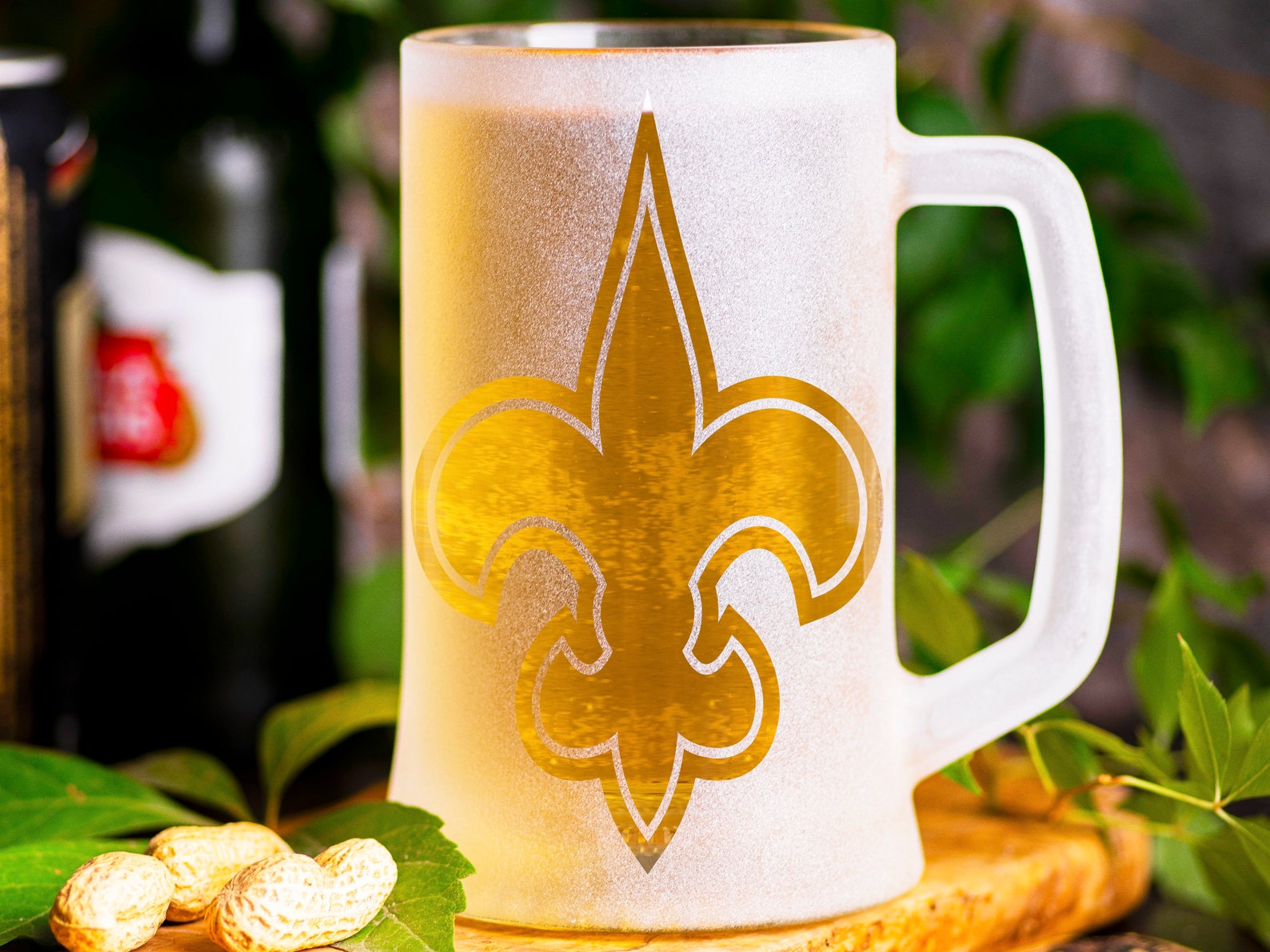 New Orleans Saints Beer Glass Mug American Football Beer Etsy