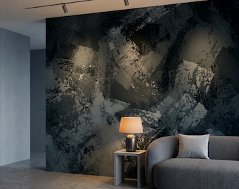 Dark Abstract Wall Mural: Moody Cloudscape for Living Room, Entryway - RV204