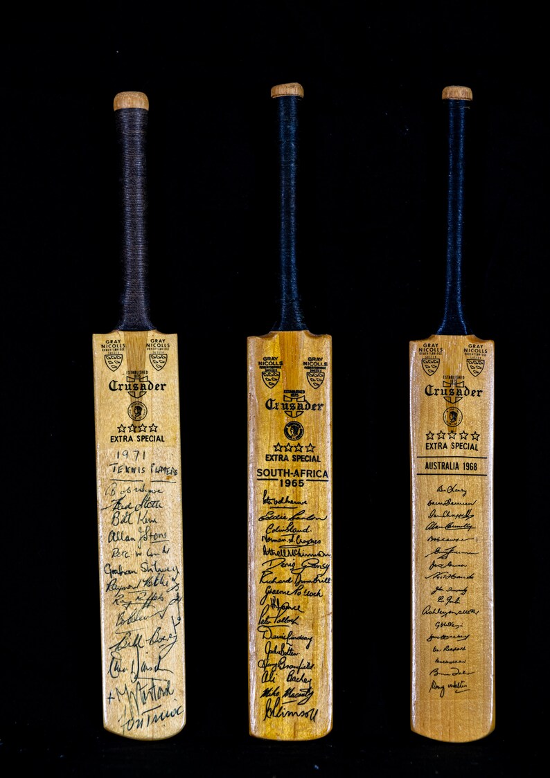 Cricket Bat Autograph Vintage Mini Size 1971 and One With Etsy