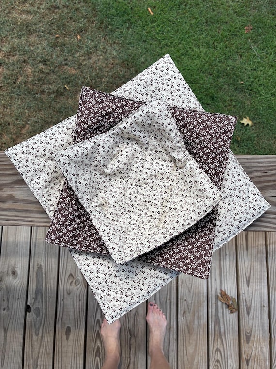 3 Piece Bowl Cozy Set – Reversible Microwave Bowl Holders – Handmade Cotton