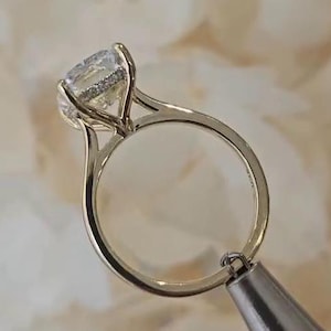 Elongated Cushion Cut Moissanite Ring, 14k Solid Gold Vintage Cathedral Set Engagement Ring, Long Cushion Cut Hidden Halo Ring, Wedding Gift