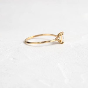 10k/14k/18k Solid Gold Vintage Engagement Ring, Dainty Radiant Cut Moissanite Promise Ring, Ring for Women, Customized Anniversary Ring Gift image 3