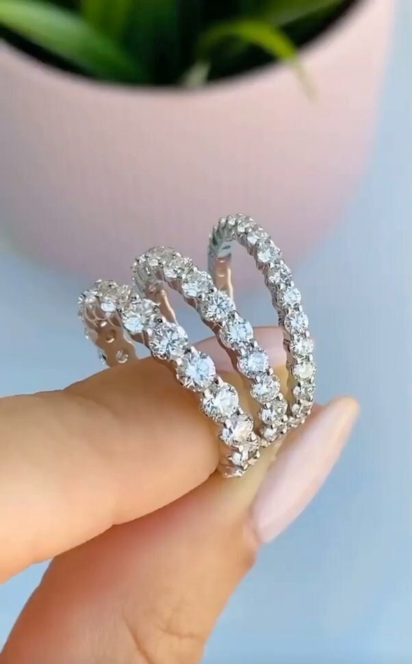 フルエタニティ 無色モアッサナイト 結婚指輪 2mm/2.5mm/3mm ラウンド