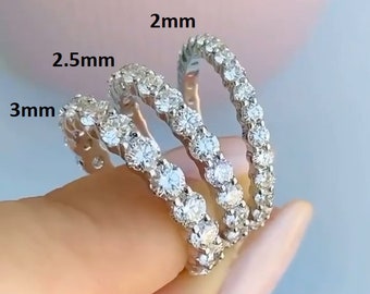 フルエタニティ 無色モアッサナイト 結婚指輪 2mm/2.5mm/3mm ラウンド