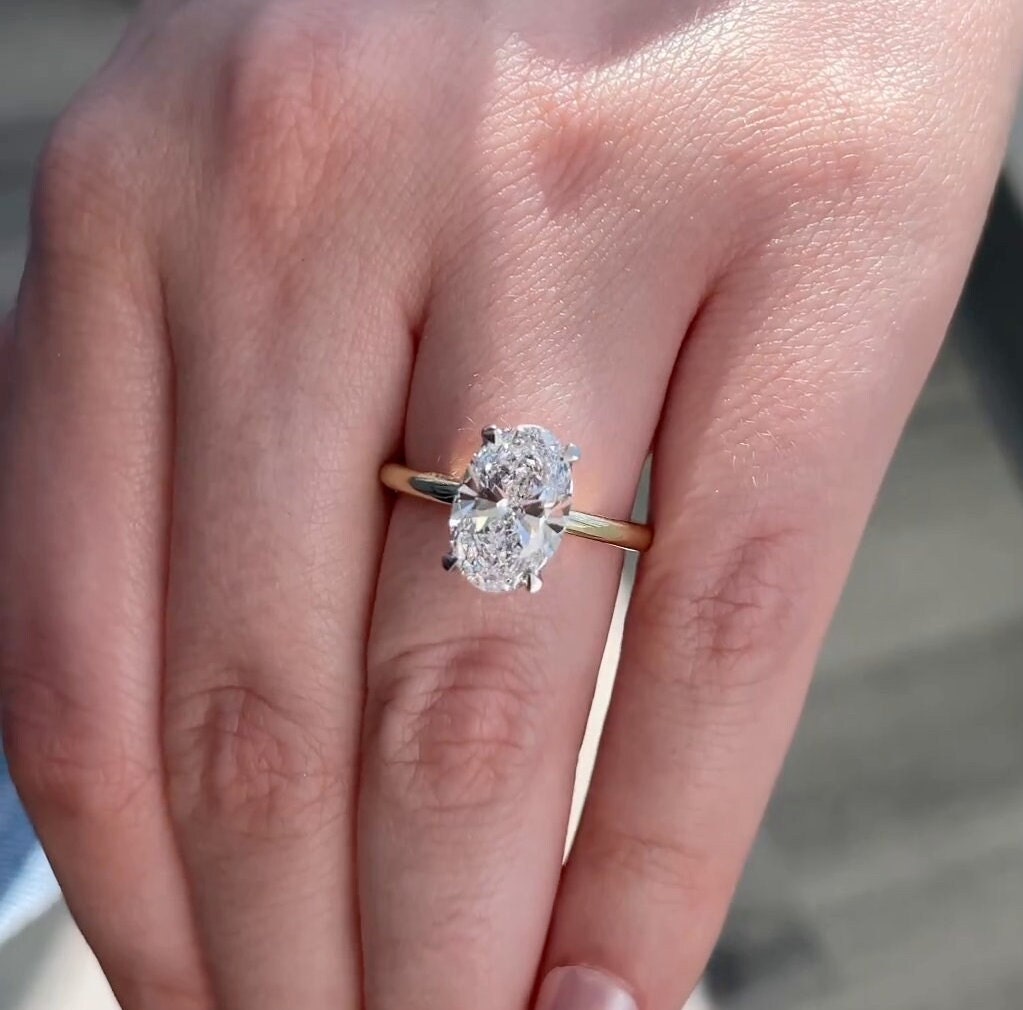 Gold Ring WSX Pure Gold 10K 14K 18K Solitaire Engagement Ring For